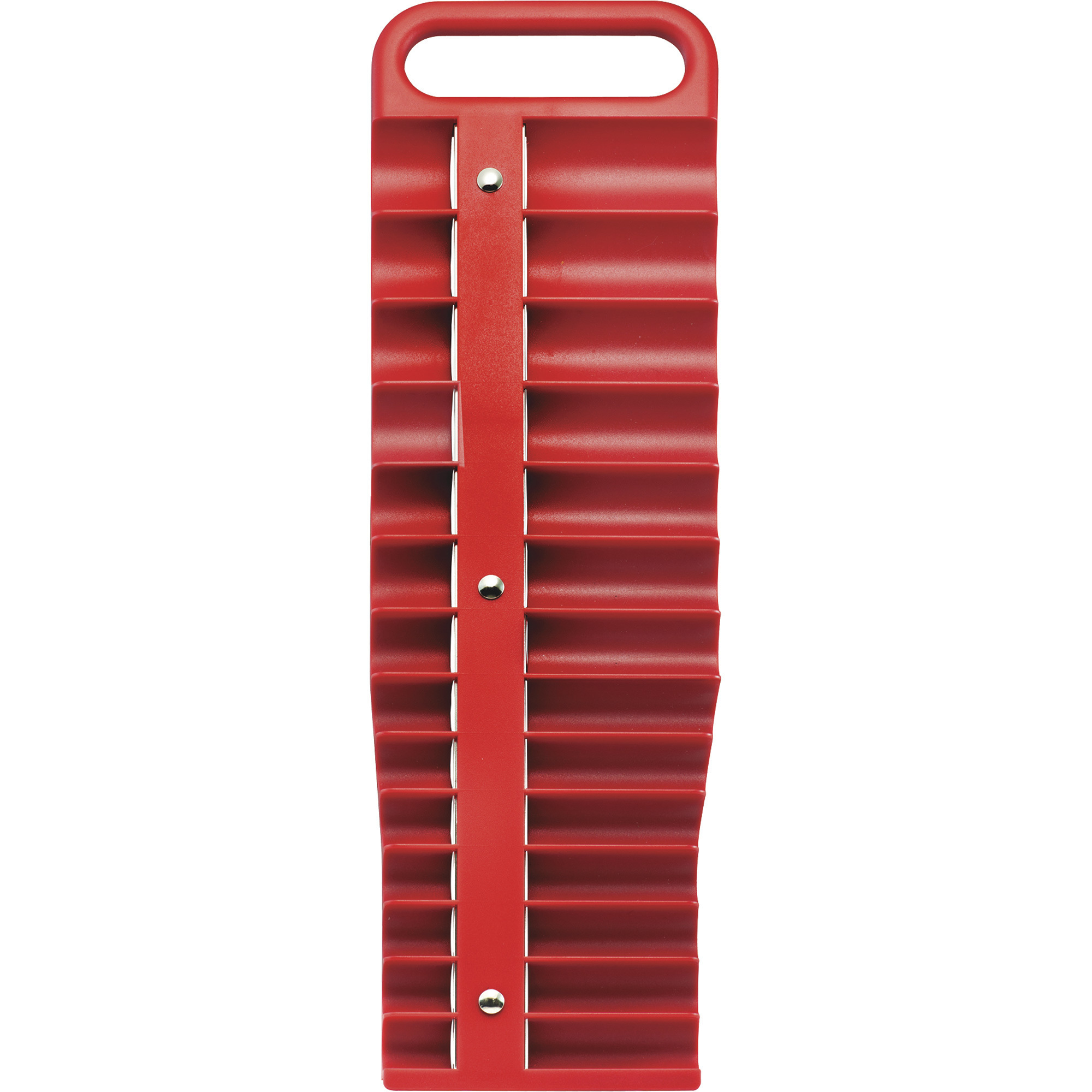 Strongway 3/8in.-Drive Magnetic Socket Holder, SAE and Metric, Red